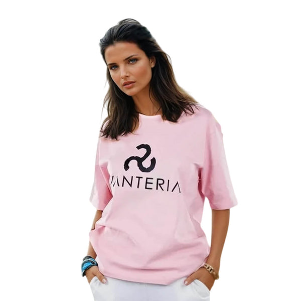 Unisex Oversized T-shirt Vanteria Signature - pink