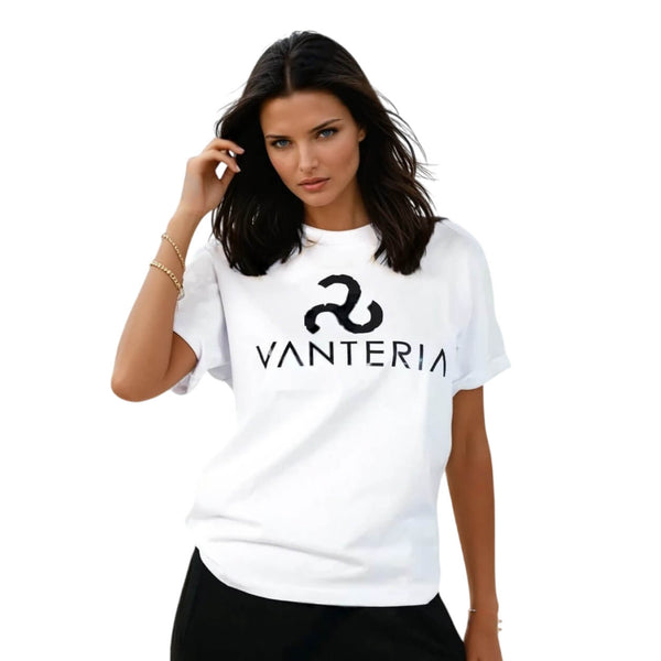 Unisex Oversized T-shirt Vanteria Signature - white
